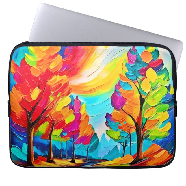 Rainbow Träd: Vivid Forest Laptop Fodral (Framsidan)