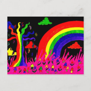 Rainbow Träd Vykort