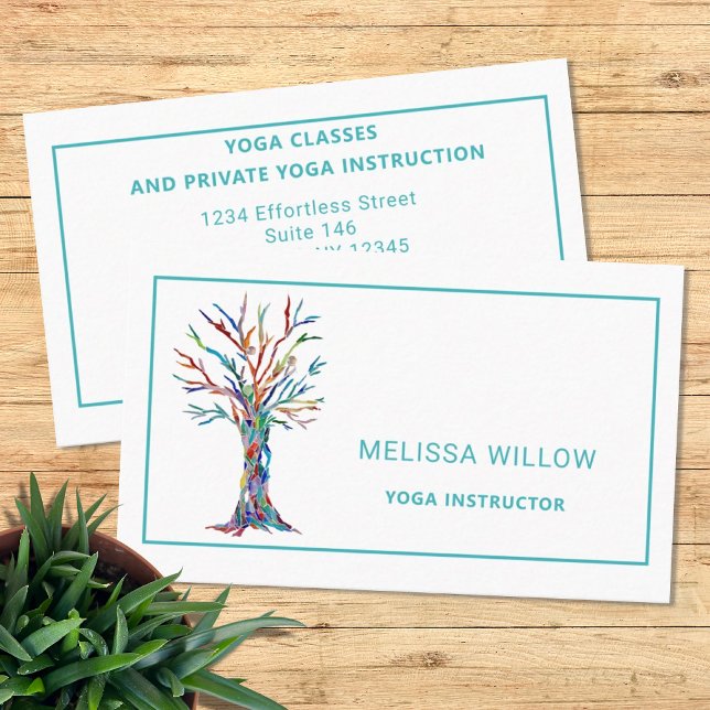 Rainbow Träd Yoga Instructor Visitkort (Skapare uppladdad)