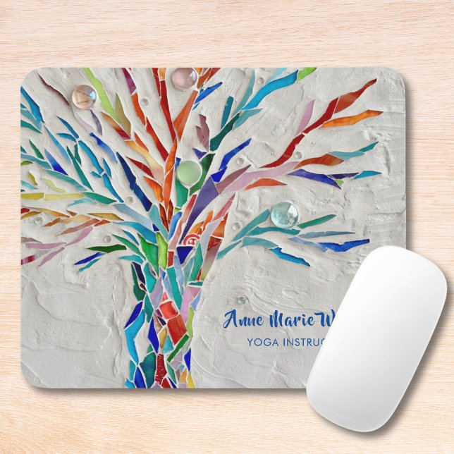 Rainbow Träd Yoga Instruktör Mouse Pad Musmatta (Skapare uppladdad)