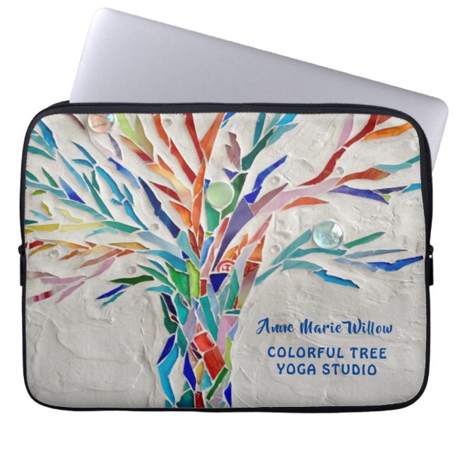 Rainbow Träd Yoga Studio Laptop sleeve (Framsidan)
