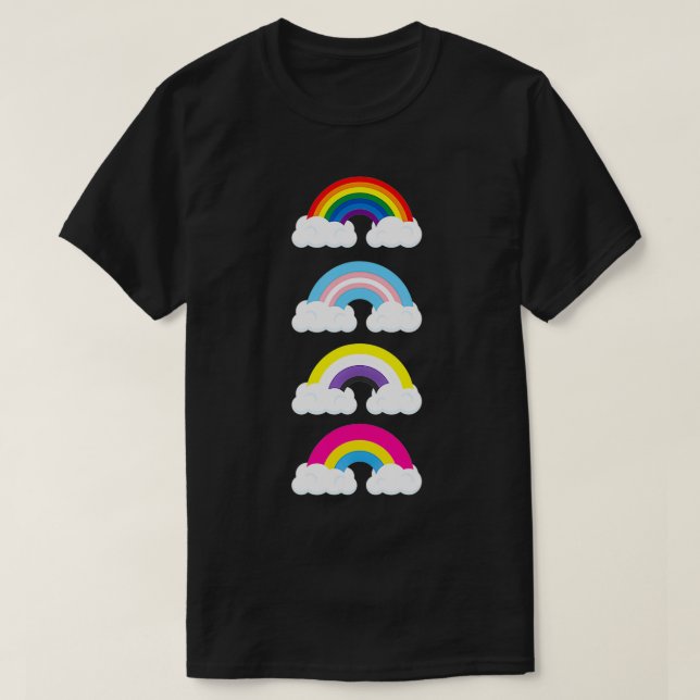 Rainbow Transgender Non Binary Pan Flagga Gay prid T Shirt (Design framsida)