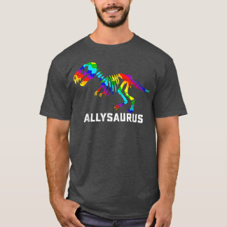 Rainbow Tre Dinosaur Skeleton Gay pride LGBT Anima T Shirt