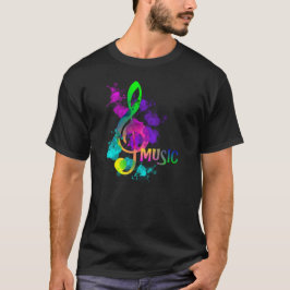 Rainbow Treble Clef Music Thmet Tee Shirt