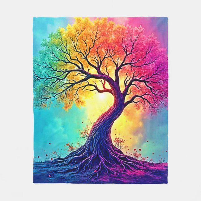  Rainbow Tree: Roots of Infinite Hope Art Fleecefilt (Framsidan)