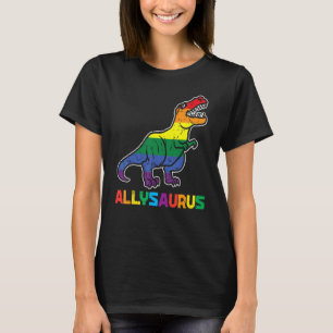 Rainbow Trex Allysaurus Gay pride Flagga Lgbtq Din T Shirt