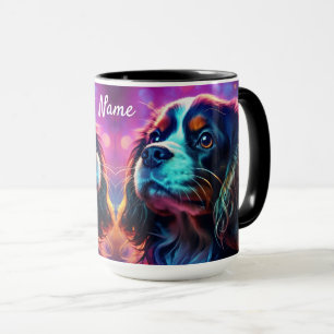 Rainbow Tri Cavalier Kung Charles Spain Hund Mugg