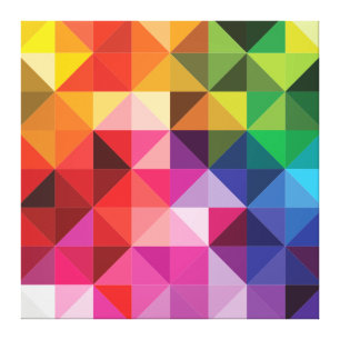 Rainbow Triangles Geometric Modern Canvastryck