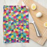 Rainbow Triangles Modern Mönster Kökshandduk<br><div class="desc">En ljus och roligt upprepning mönster av regnbåge får en modern vibe bland många triangelformer,  perfekt för det färgstarka köket och den feta kocken.</div>