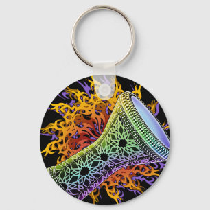 Rainbow Tribal Doumbek Nyckelring