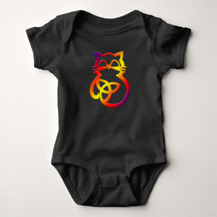 Rainbow Trinity Knot Celtic Cat Baby One Biet T-shirt