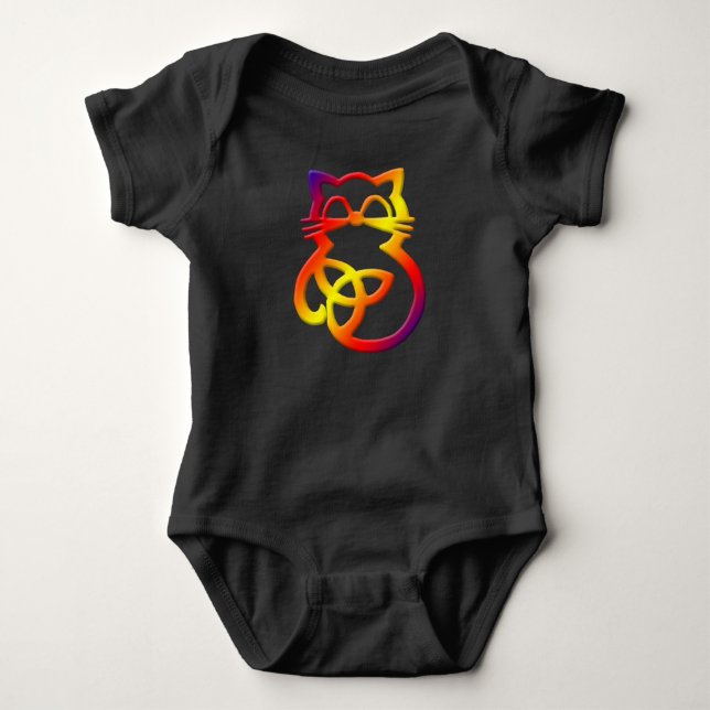 Rainbow Trinity Knot Celtic Cat Baby One Biet Tröja (Framsida)