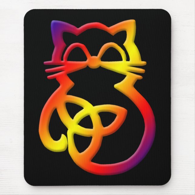 Rainbow Trinity Knot Celtic Cat Mousepad Musmatta (Framsidan)