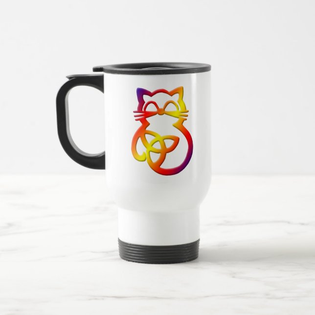 Rainbow Trinity Knot Celtic Cat Resemugg (Vänster)