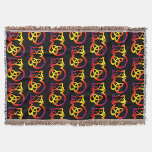 Rainbow Trinity Knot Celtic Cat Throw Blanket Mysfilt