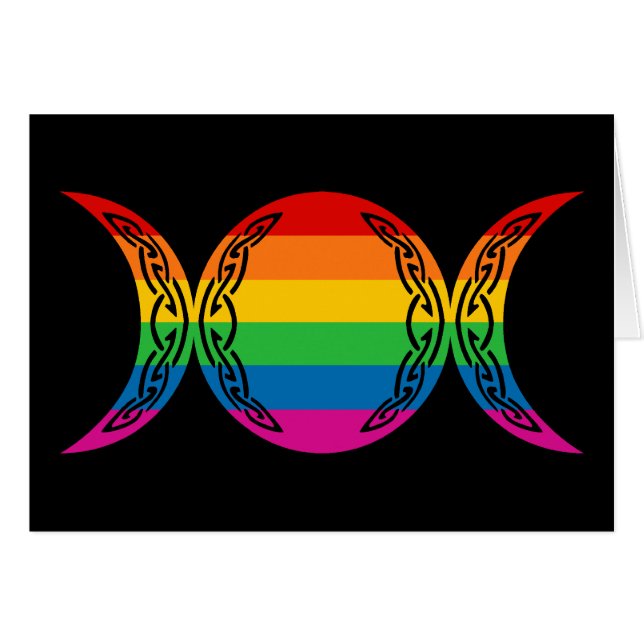Rainbow Triple Goddess Symbol Hälsningskort (Framsidan Horizontal)