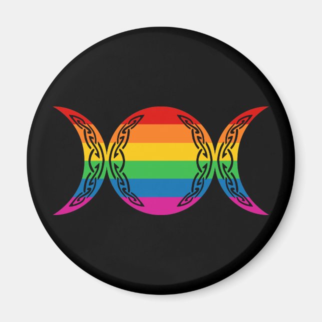 Rainbow Triple Goddess Symbol Magnet (Framsidan)