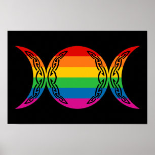 Rainbow Triple Goddess Symbol Poster
