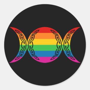 Rainbow Triple Goddess Symbol Runt Klistermärke