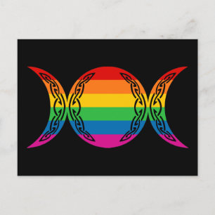 Rainbow Triple Goddess Symbol Vykort