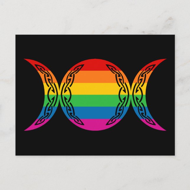Rainbow Triple Goddess Symbol Vykort (Framsida)