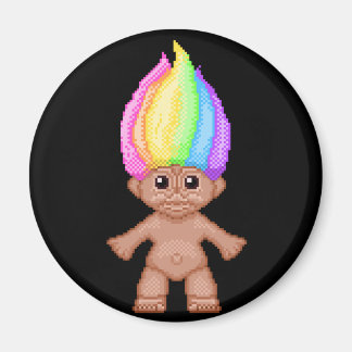 Rainbow Troll, pixelkonst, kawaii, vaporwave, nost Magnet