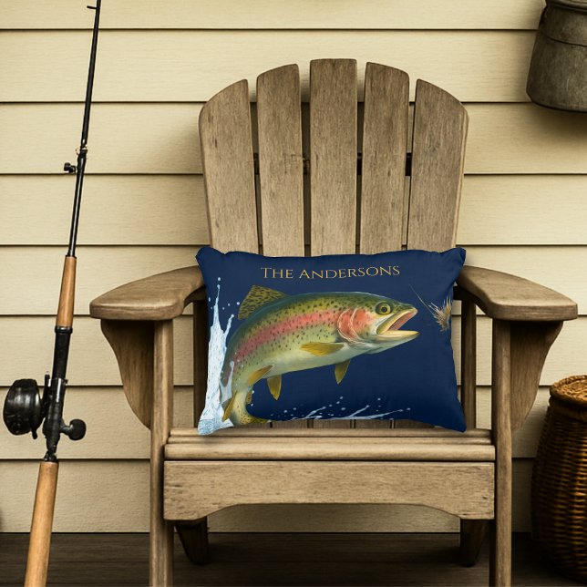 Rainbow Trout Art - Anpassningsbar Sjö House Decor Prydnadskudde (Skapare uppladdad)