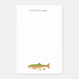 Rainbow Trout Art Fisherman Post-it Block