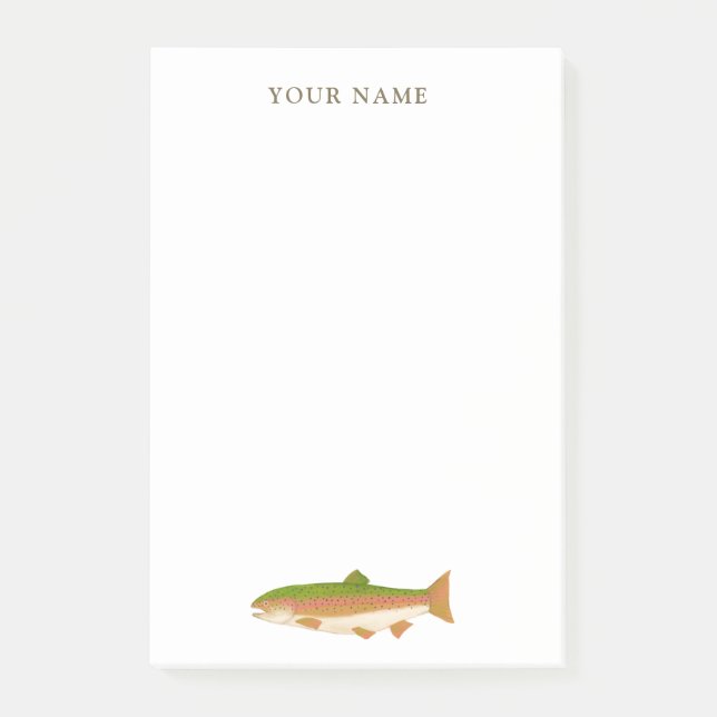 Rainbow Trout Art Fisherman Post-it Block (Framsida)
