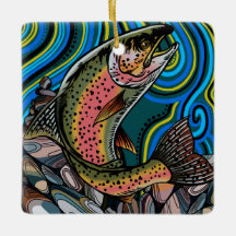 Rainbow Trout Ceramic Ornament