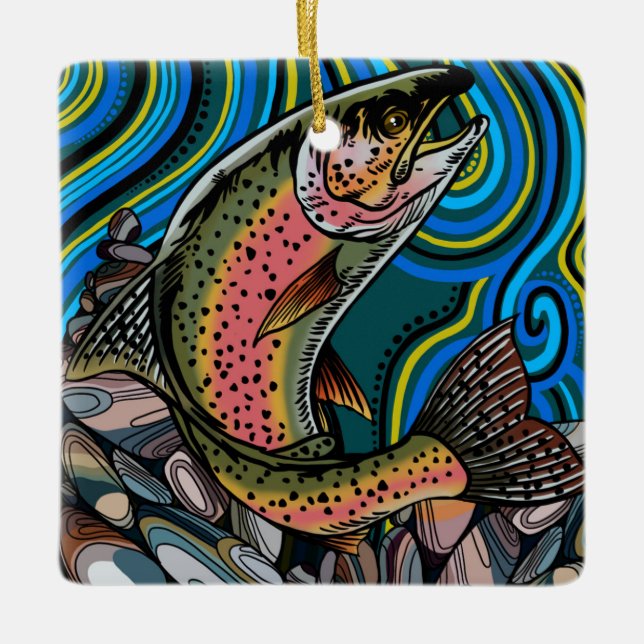 Rainbow Trout Ceramic Ornament (Framsida)