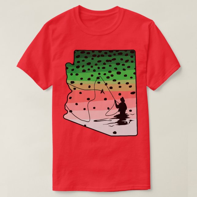 Rainbow Trout Fly Fish Arizona Flygfiske Fisherm T Shirt (Design framsida)