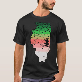 Rainbow Trout Fly Fish Illinois Flygfiske Fisher T Shirt