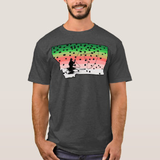 Rainbow Trout Fly Fish Montana State Karta Fly Fis T Shirt