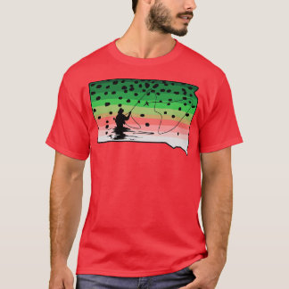 Rainbow Trout Fly Fish South Dakota State Karta Fl T Shirt