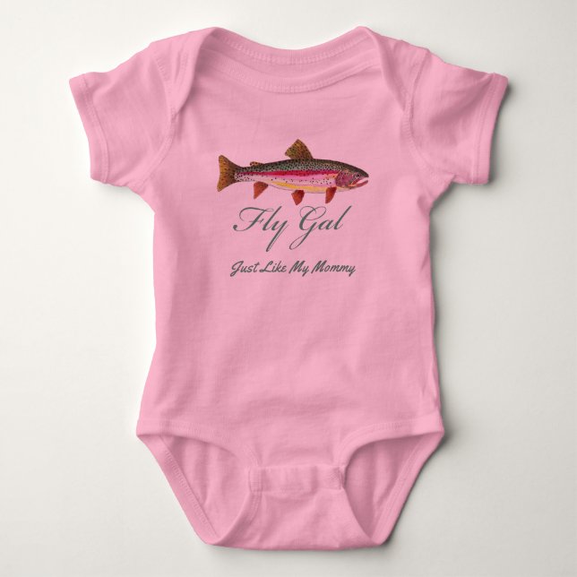 Rainbow Trout Flygfiske Girl Tee Shirt (Framsida)