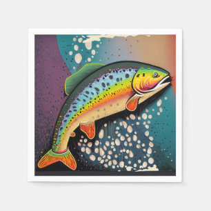 Rainbow Trout Flygfiske Papper Napkins Pappersservett