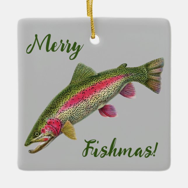 Rainbow Trout Merry Fishmas Ornament (Framsida)