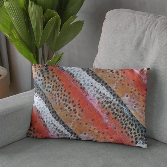 Rainbow Trout Skin Abstrakt Mönster tryckt Prydnadskudde (Skapare uppladdad)