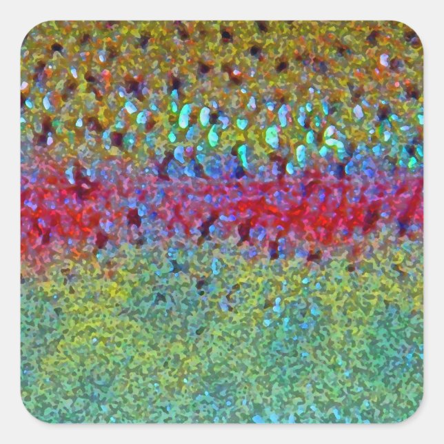 Rainbow Trout - Stickers Fyrkantigt Klistermärke (Framsida)