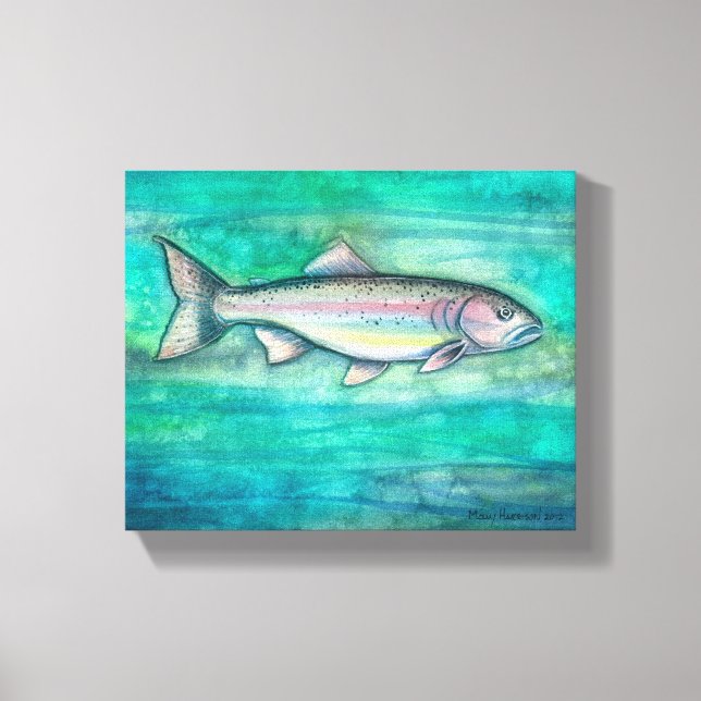 Rainbow Trout Wall Art Canvas (Framsida)