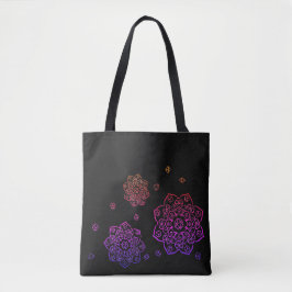 Rainbow Tumbling Dice Mandala Tote Tygkasse