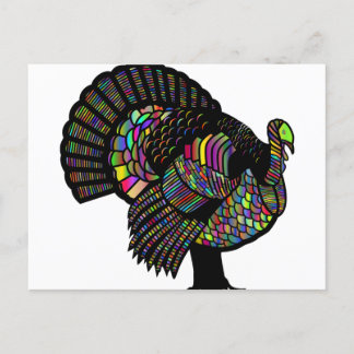 Rainbow Turkey Holiday Card Helg Vykort