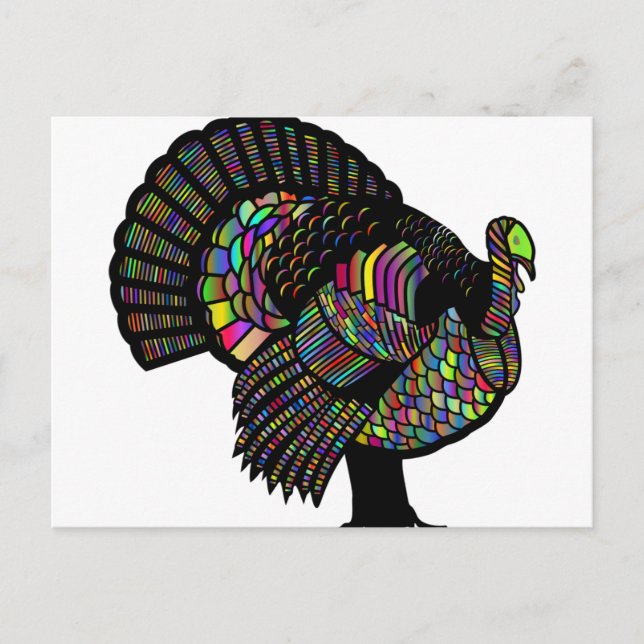 Rainbow Turkey Holiday Card  Helg Vykort (Framsida)
