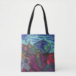 Rainbow Turtle Tote Tygkasse