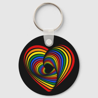 Rainbow Twist Heart Nyckelring