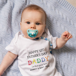 Rainbow Typography 'pappa' First Fars dag T Shirt