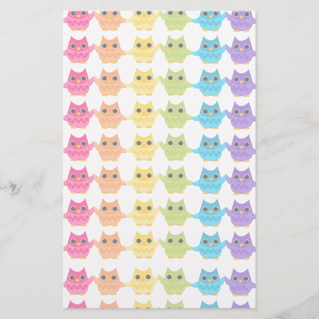 Rainbow Uggla Brevpapper (Framsida)