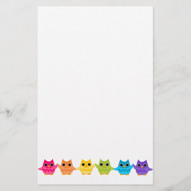 Rainbow Uggla Brevpapper (Framsida)