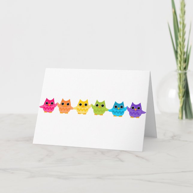 Rainbow Uggla Kort (Framsida)